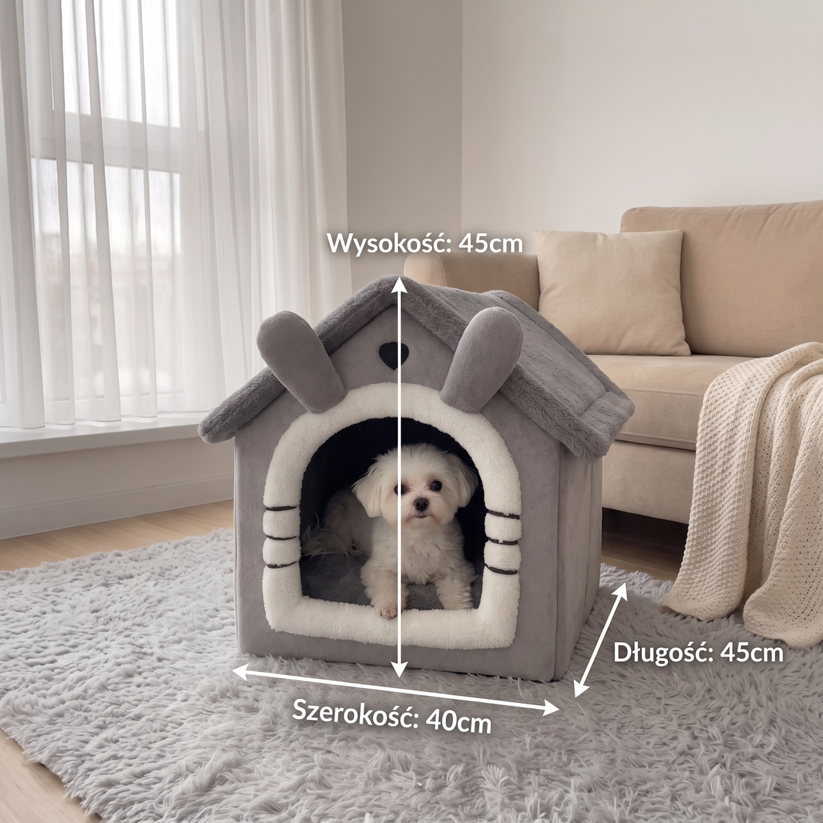 DOMEK PUPILA™  – Pluszowy Domek Dla Psa